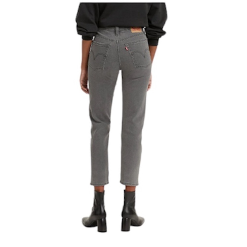 Levis Wedgie straight high rise grey jeans 24 - Picture 3 of 15